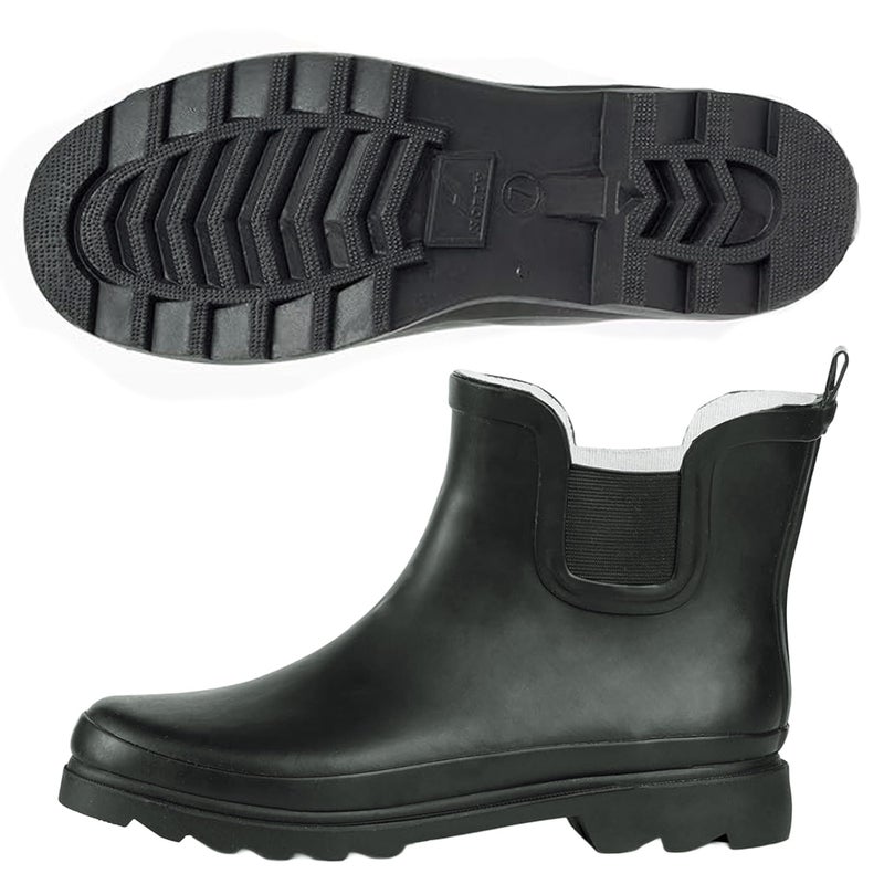 NORTY - Womens Ankle Rain Boots - Ladies Waterproof Winter Spring Garden Boot runs Â½ size large Matte Black Size 9 - Image 1